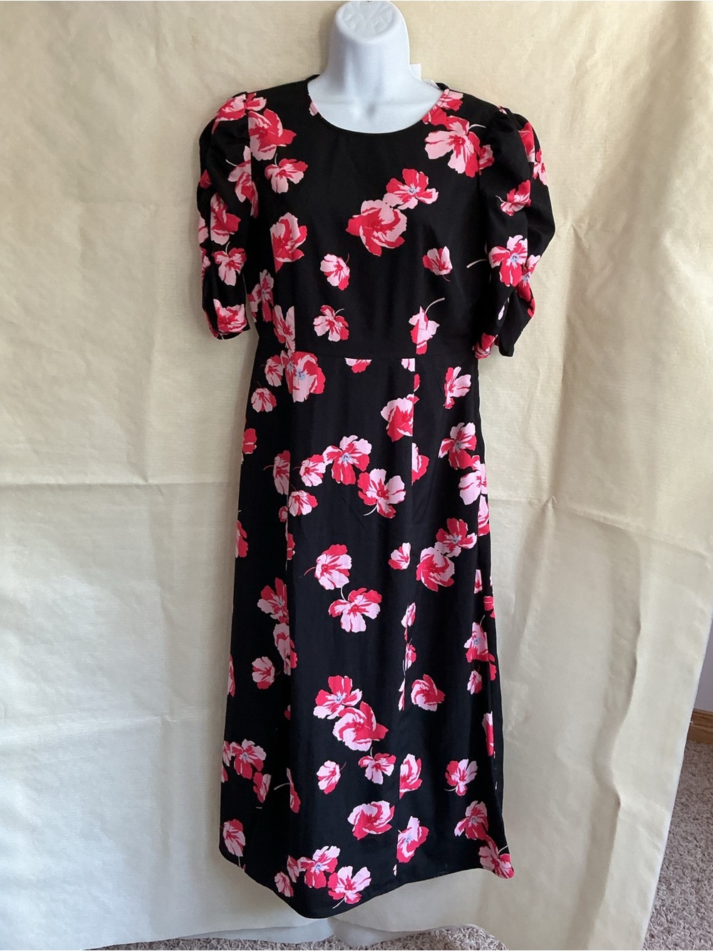 POPSUGAR Black Maxi Dress with Pink Floral Print
